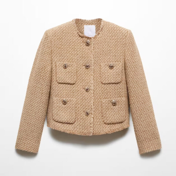 Tweed jacket with jewel buttons