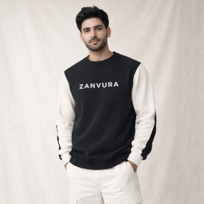 ZANVURA V-CUT Contrast Sweatshirt